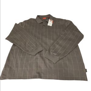 Mens Izod Long Sleeve Polo NWT Gray XXL 2XL